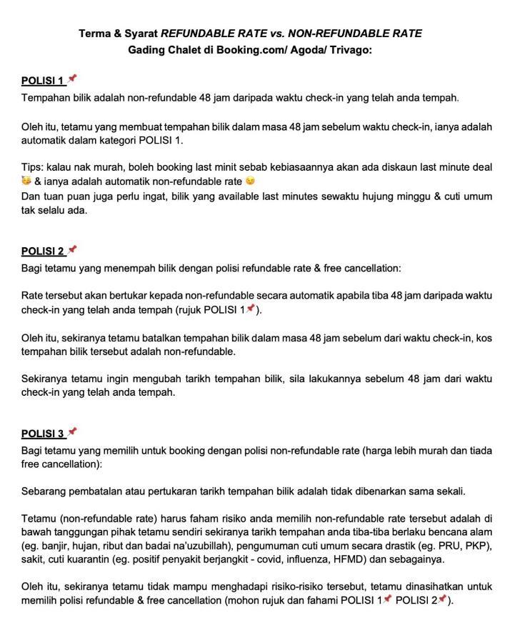 Gading Chalet Kuala Terengganu Eksteriør billede